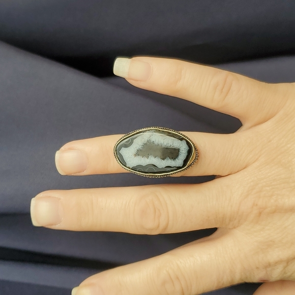New Solar Agate 925 Silver Statement Ring. - Picture 10 of 14